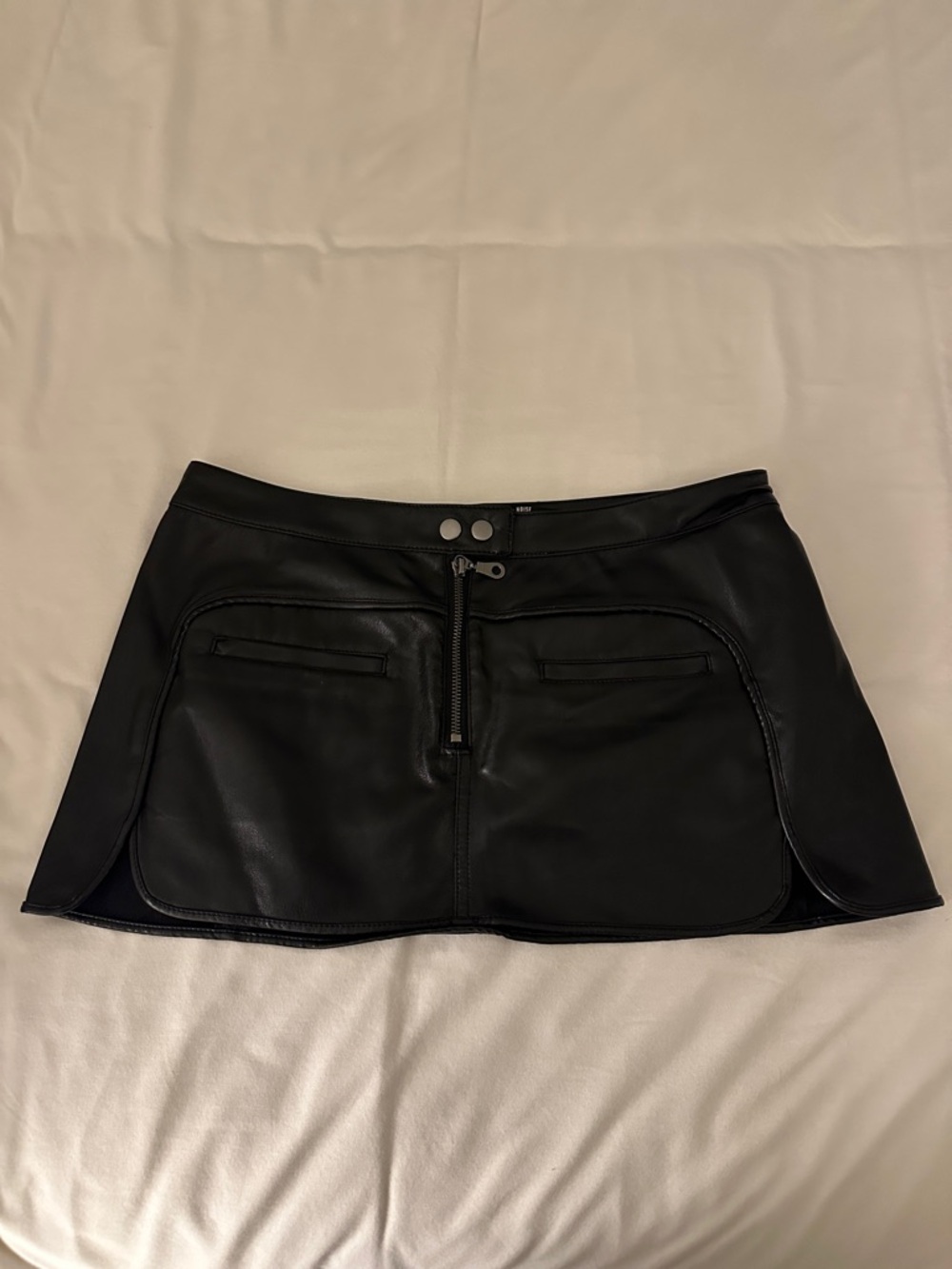 Silence and noise mini leather skirt